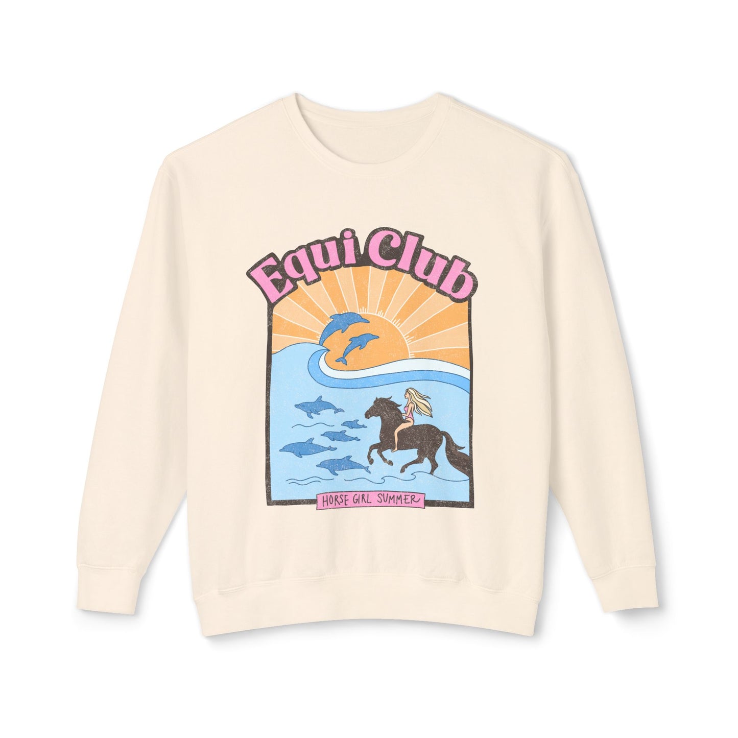Equi Club "Horse Girl Summer" Light Weight Crew (front print) - au