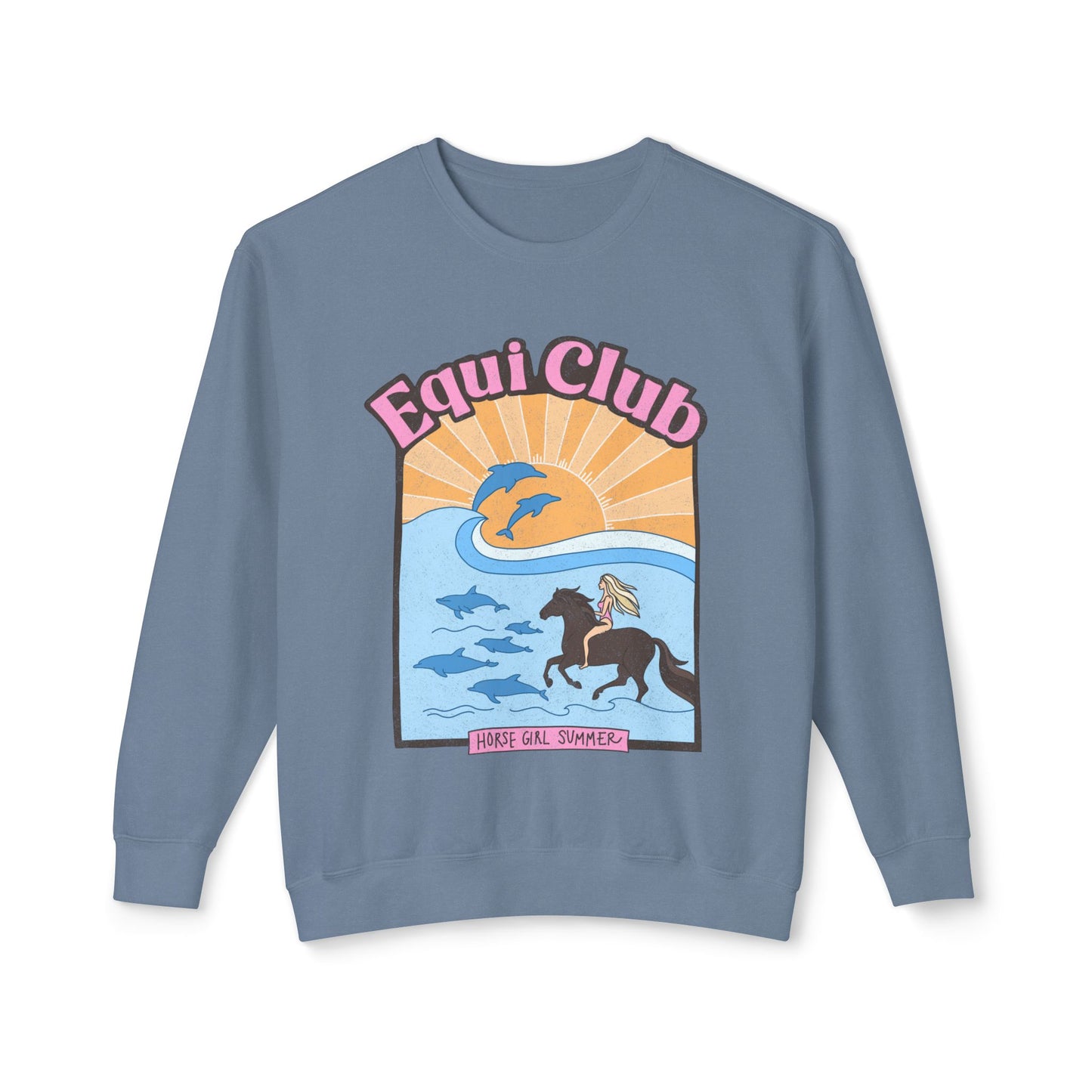 Equi Club "Horse Girl Summer" Light Weight Crew (front print) - au