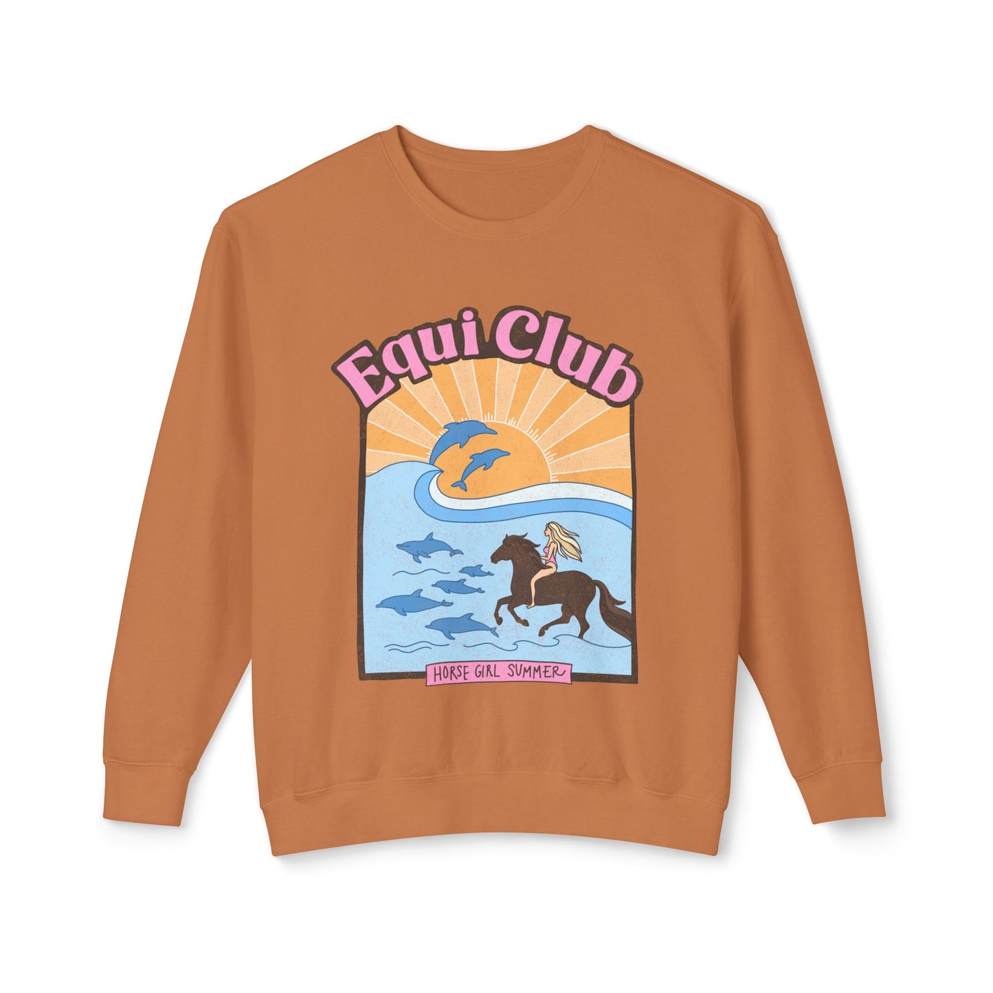 Equi Club "Horse Girl Summer" Light Weight Crew (front print) - au
