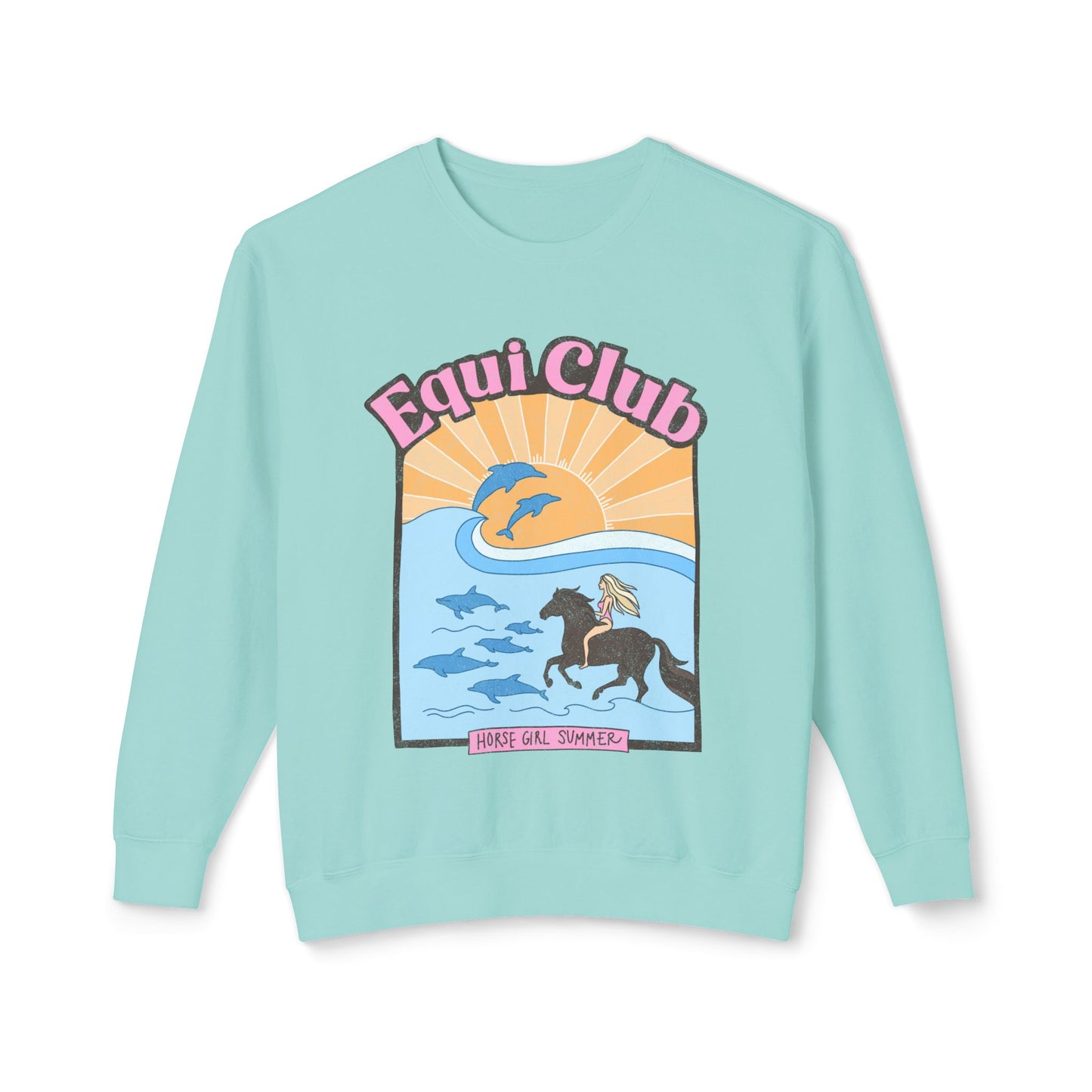 Equi Club "Horse Girl Summer" Light Weight Crew (front print) - au