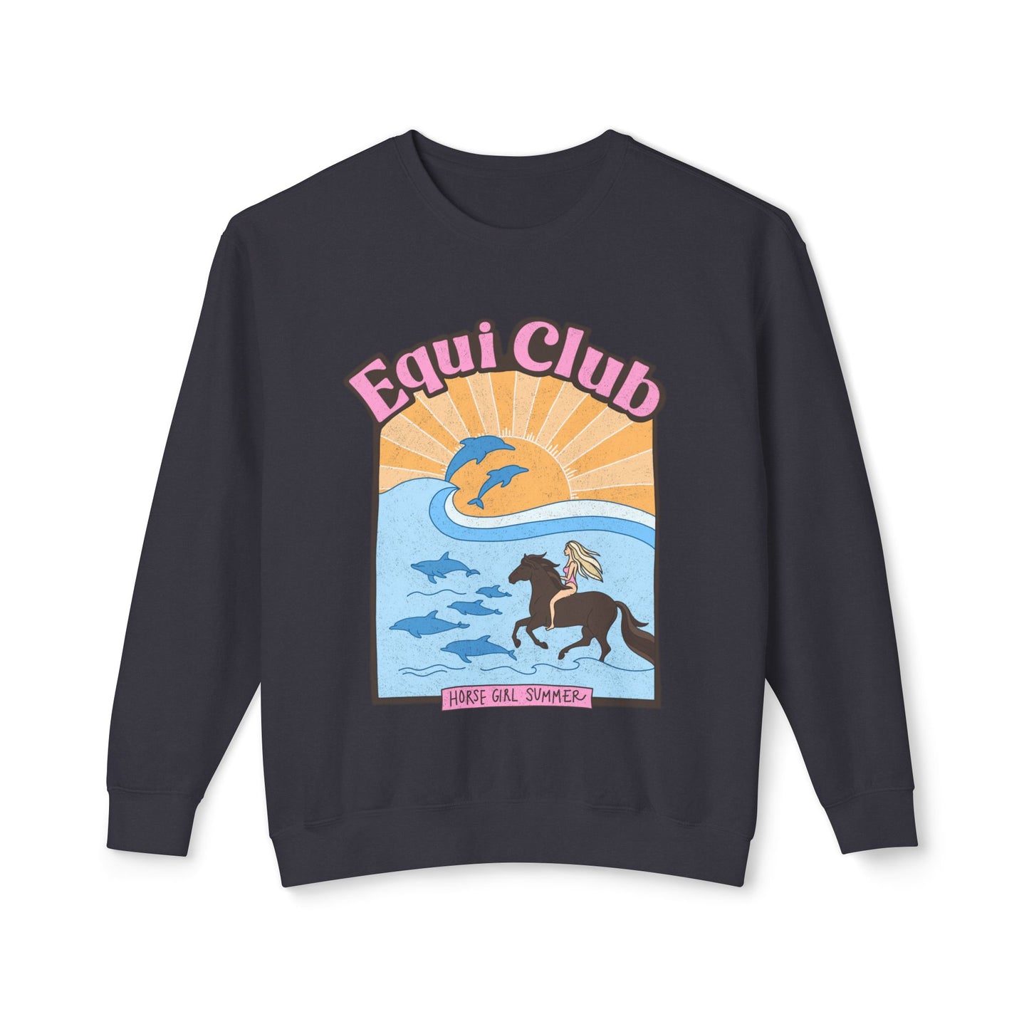 Equi Club "Horse Girl Summer" Light Weight Crew (front print) - au