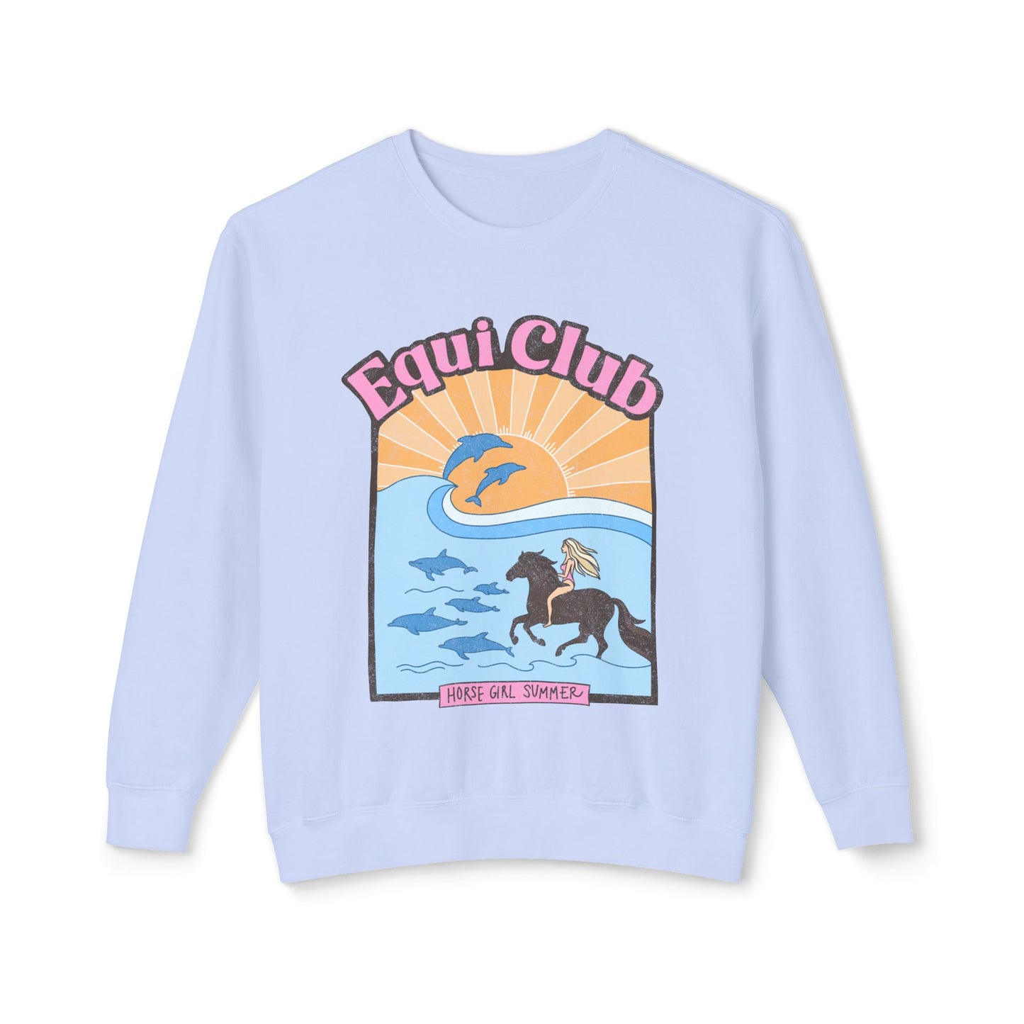 Equi Club "Horse Girl Summer" Light Weight Crew (front print) - au