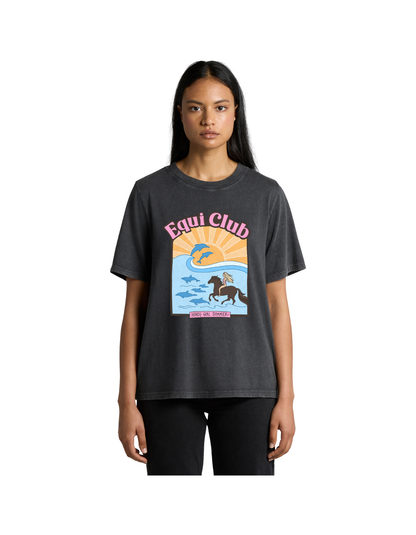 Equi Club "Horse girl summer" Heavy stone washed tee (front print) Au