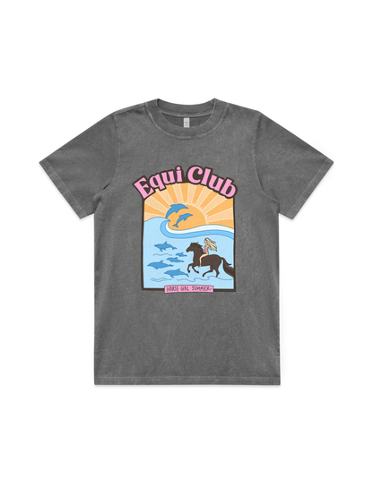Equi Club "Horse girl summer" Heavy stone washed tee (front print) Au