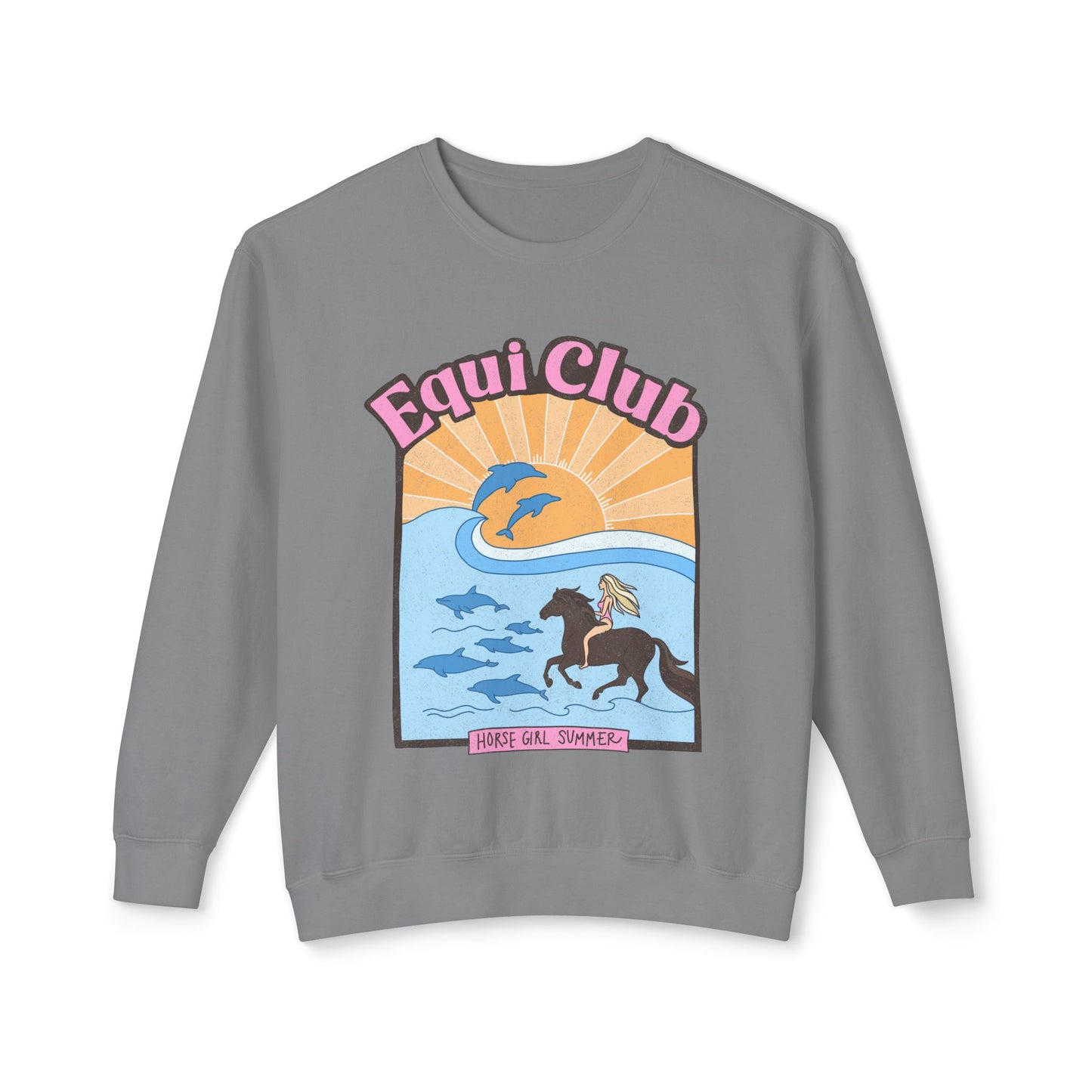 Equi Club "Horse Girl Summer" Light Weight Crew (front print) - au