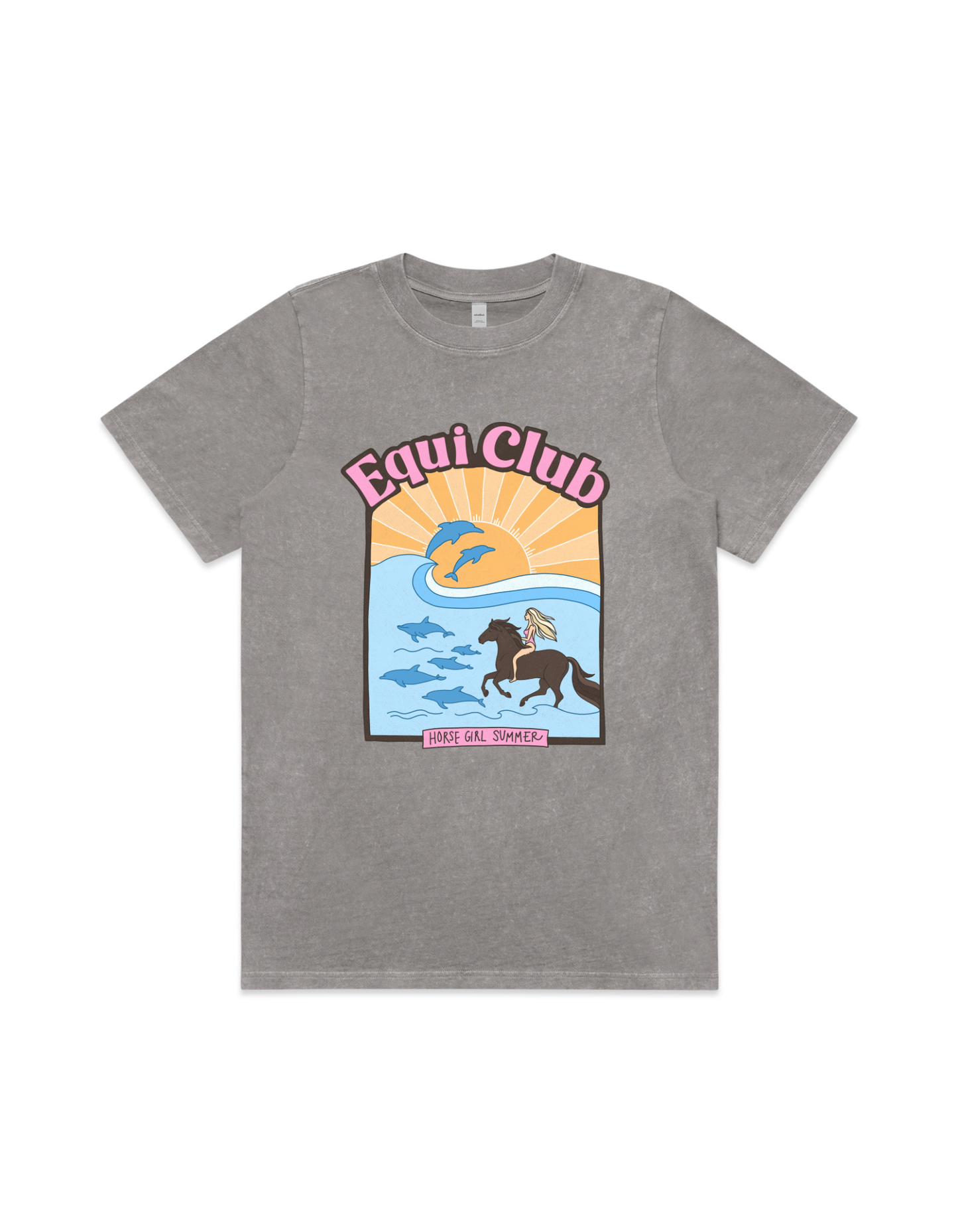 Equi Club "Horse girl summer" Heavy stone washed tee (front print) Au