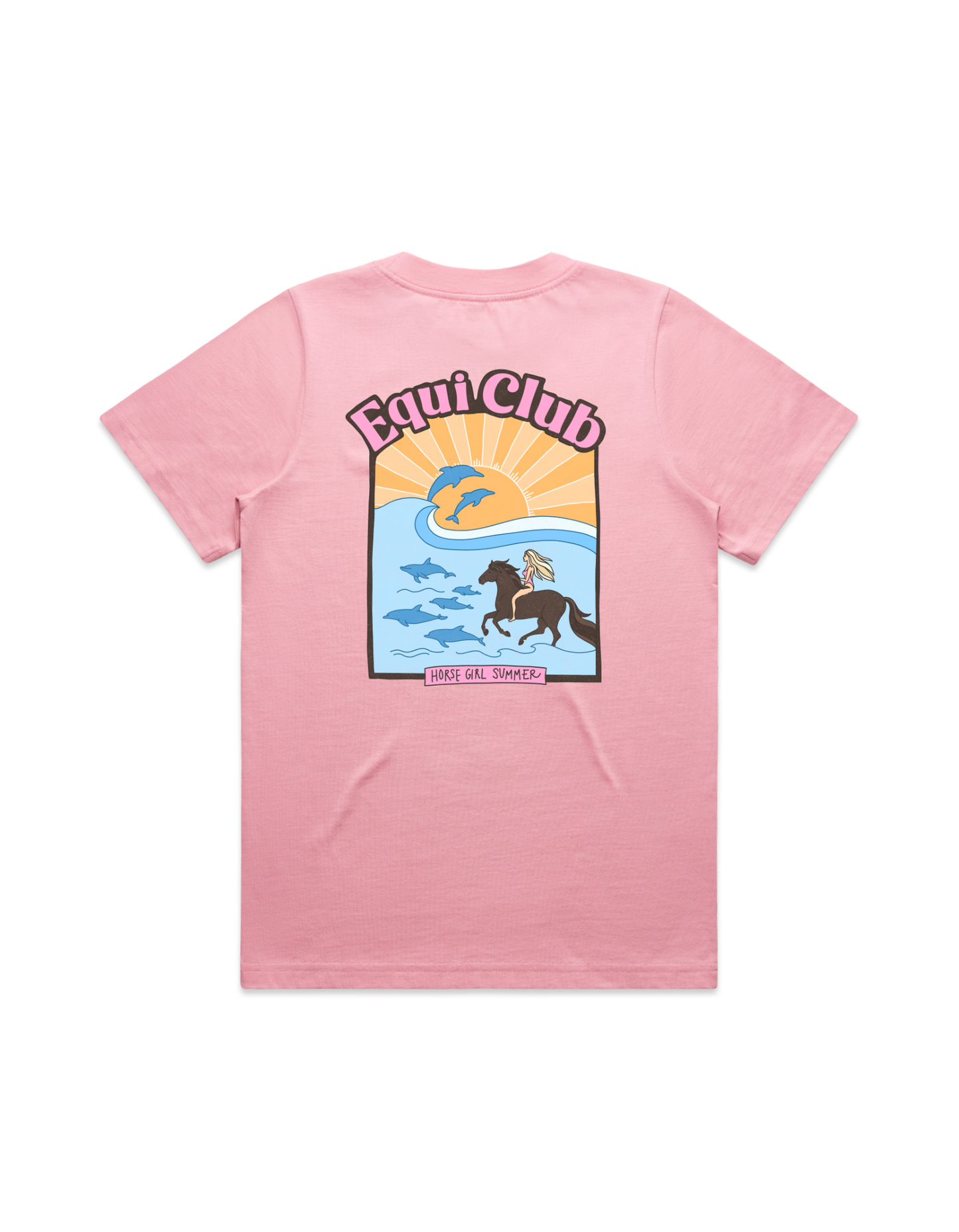Equi Club "Horse girl summer" Heavy tee (back print) AU