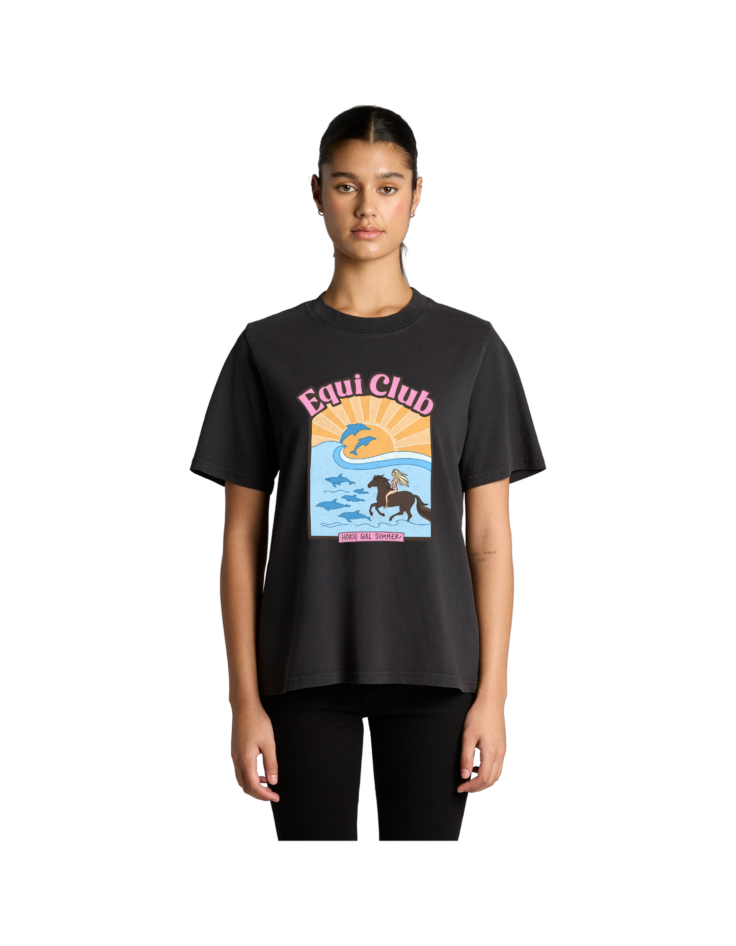 Equi Club "Horse girl summer" Heavy tee (front print)  AU