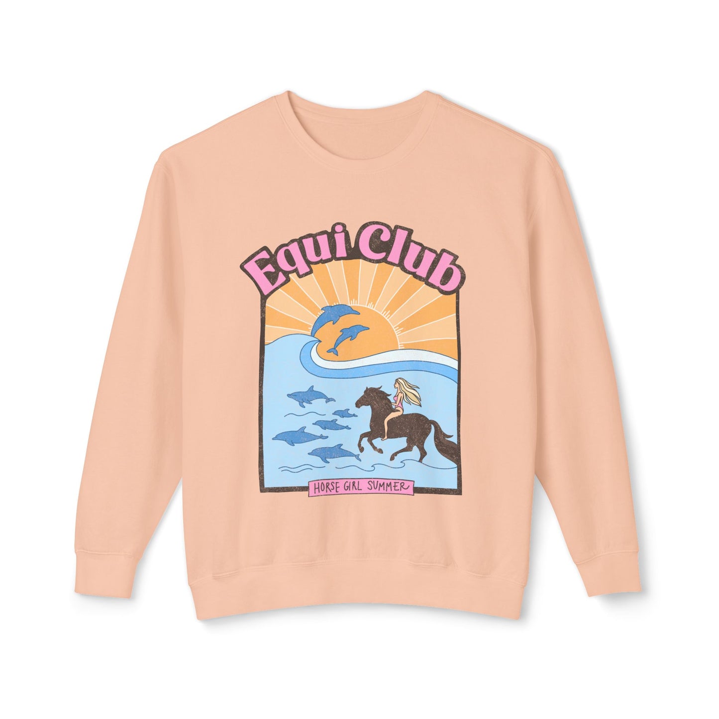 Equi Club "Horse Girl Summer" Light Weight Crew (front print) - au