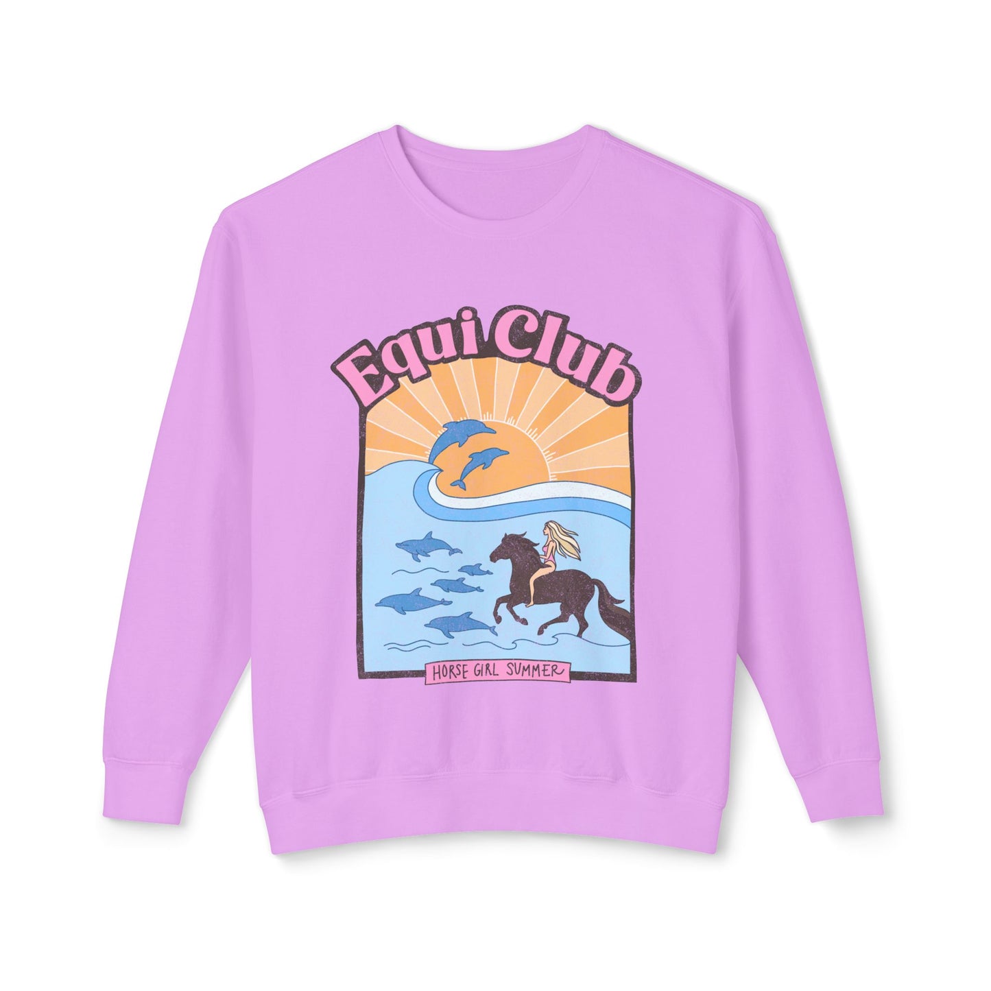 Equi Club "Horse Girl Summer" Light Weight Crew (front print) - au