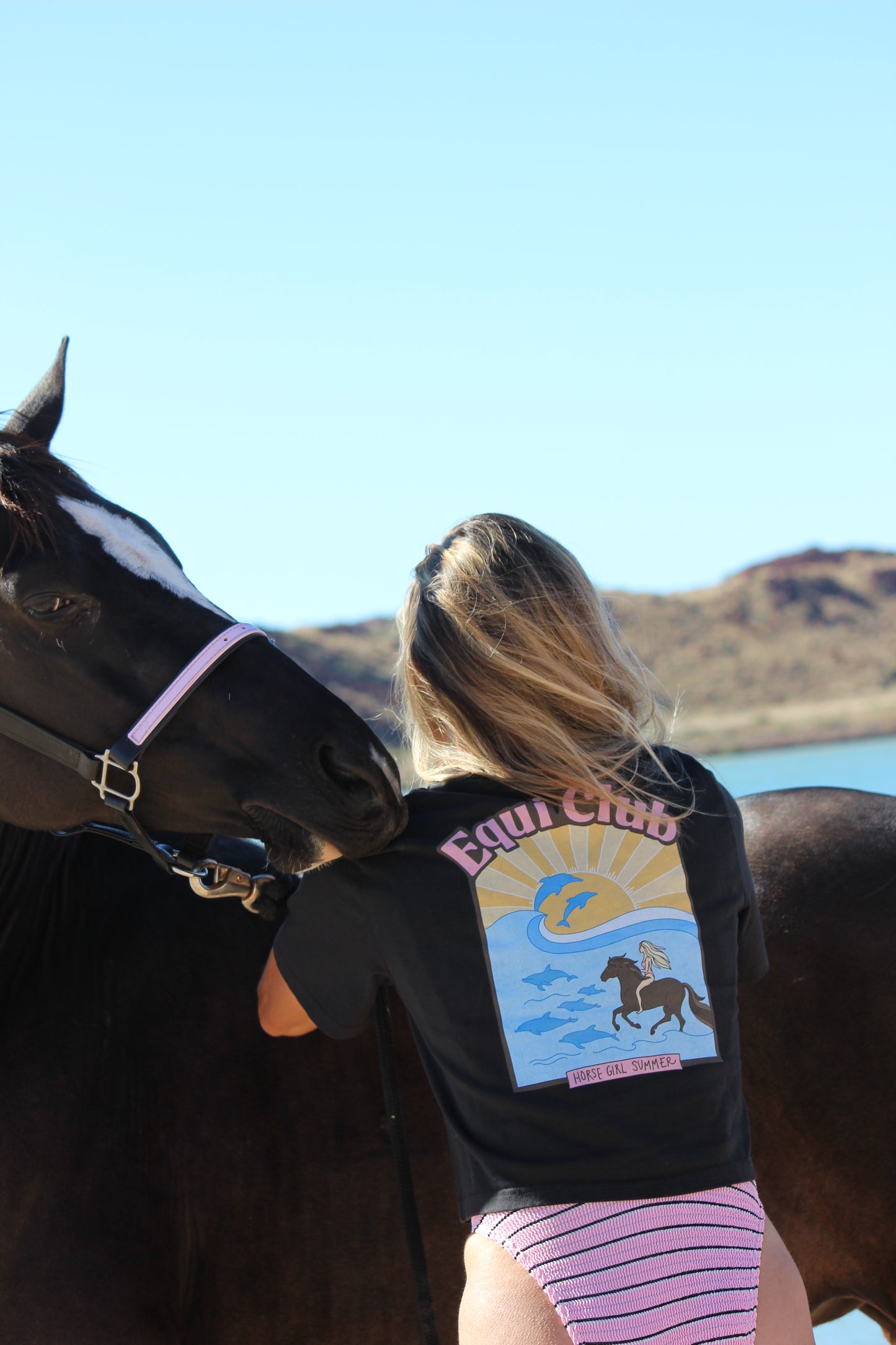 Equi Club " Horse Girl Summer " Faded Crop - au
