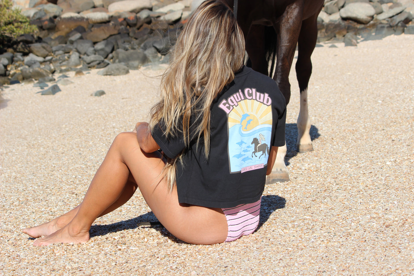 Equi Club " Horse Girl Summer " Faded Crop - au