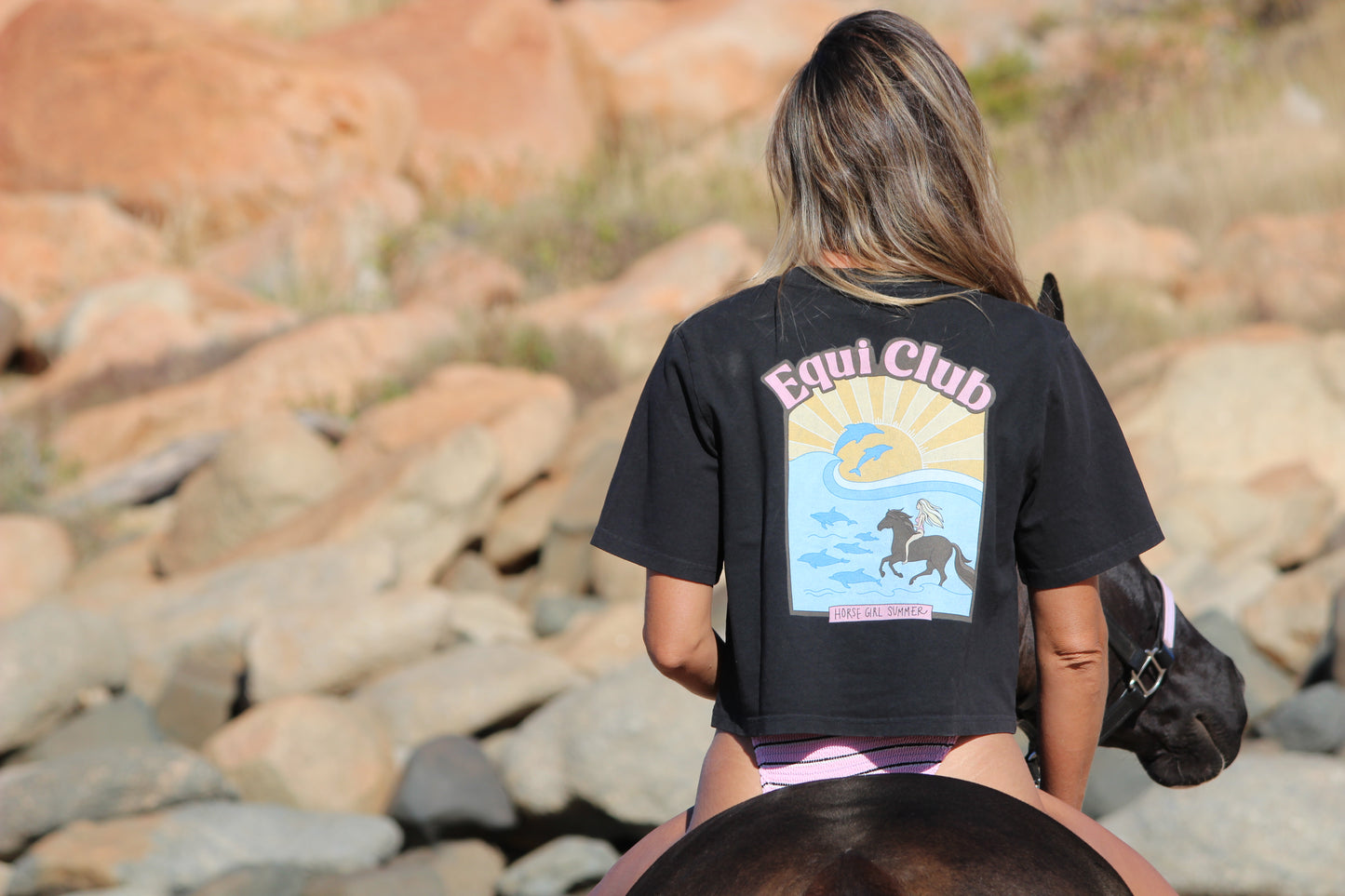 Equi Club " Horse Girl Summer " Faded Crop - au