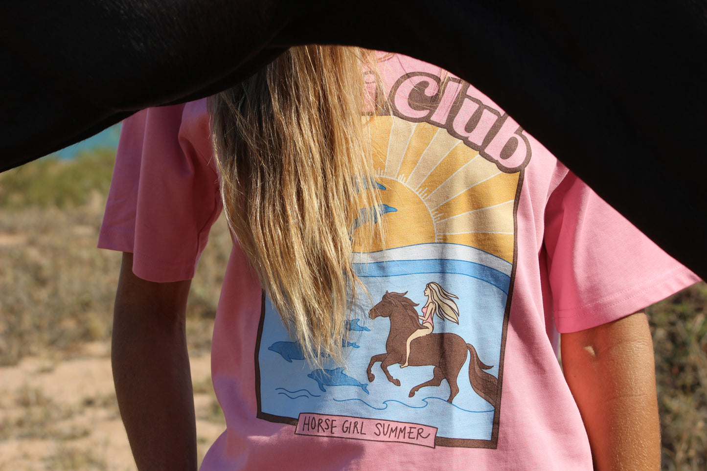 Equi Club "Horse girl summer" Heavy tee (front print)  AU