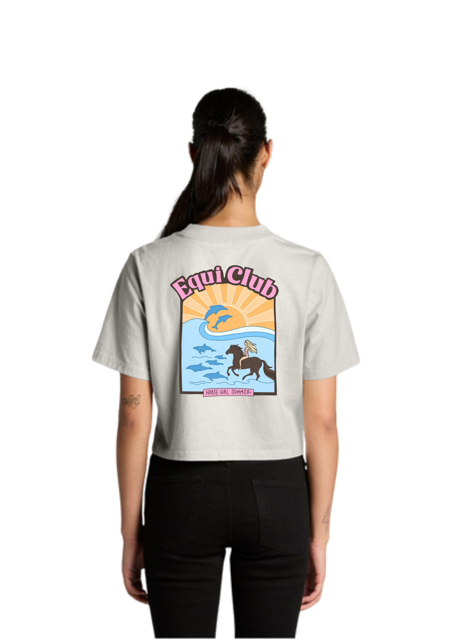 Equi Club " Horse Girl Summer " Faded Crop - au