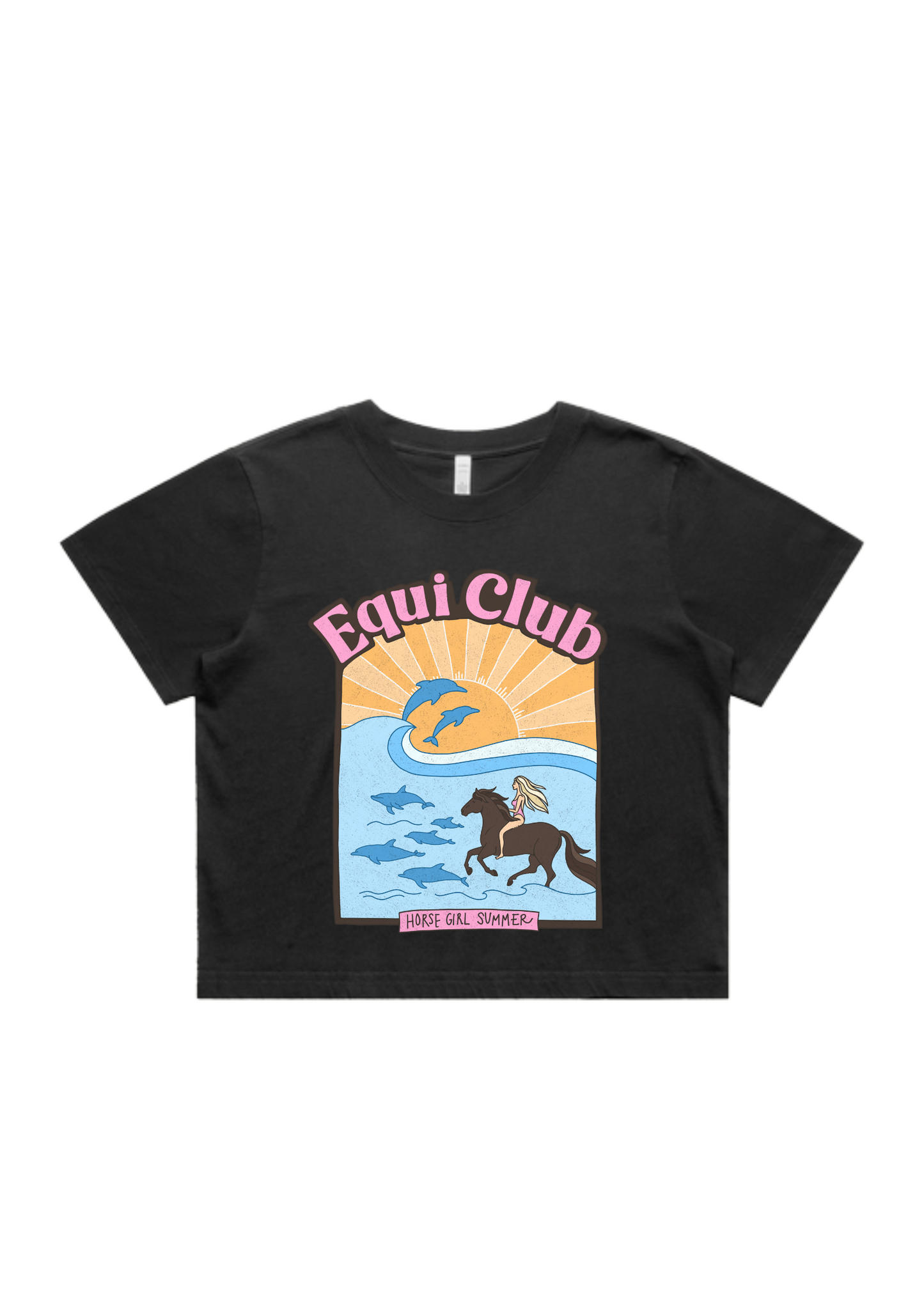 Equi Club "Horse Girl Summer" Faded Crop (front print) - au