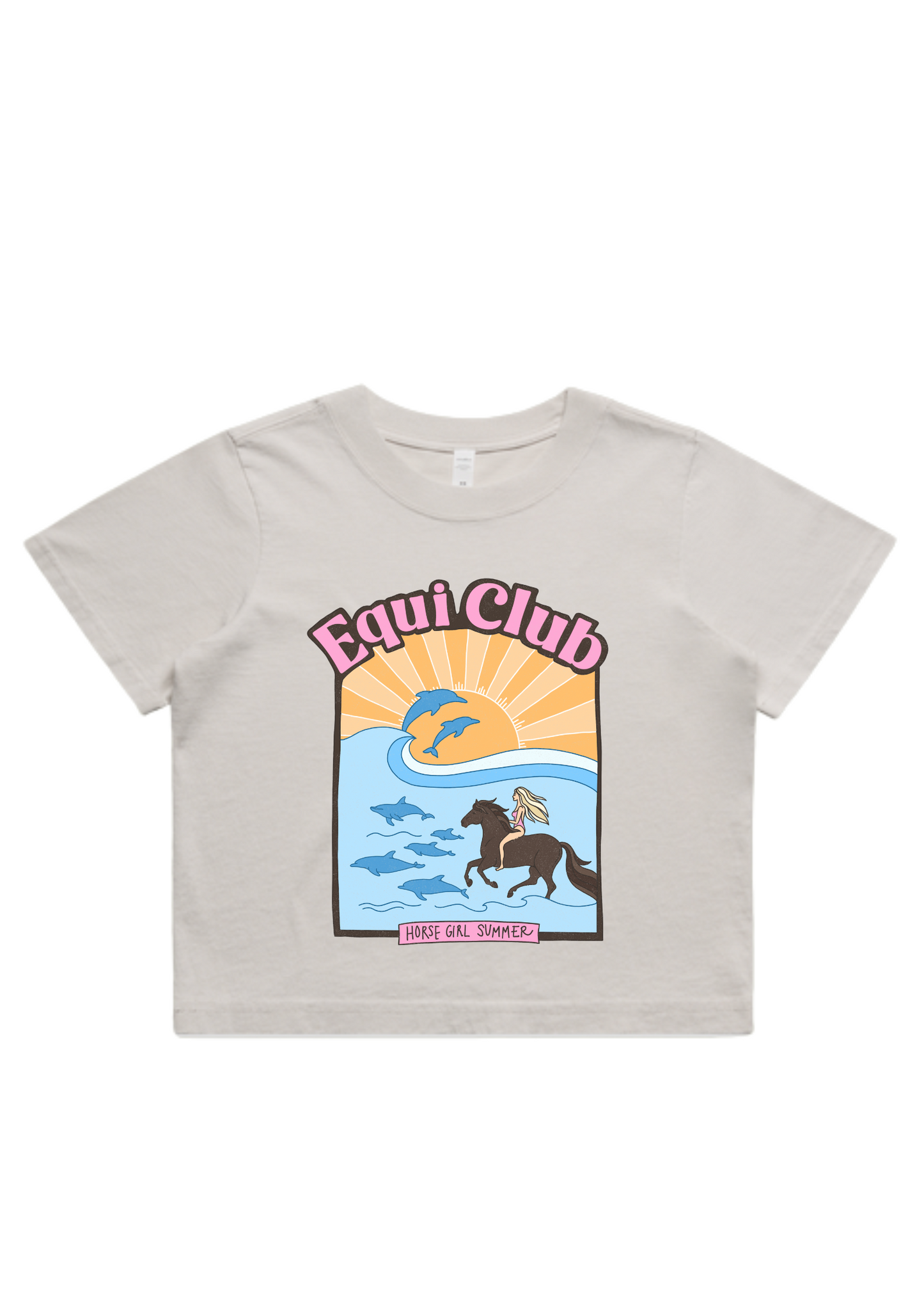 Equi Club "Horse Girl Summer" Faded Crop (front print) - au